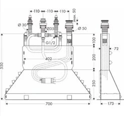 Hansgrohe Cuerpos De Montaje - Cuerpo Básico Para Grifos De Bañera De 4 Orificios Para Borde De Bañera 13444180 -Baño Suministros Tienda 01b931abdef64f4b6311c6d9