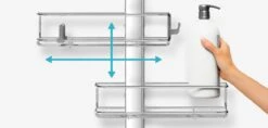Simplehuman Accesorios De Baño - Estante Para Ducha Caddy Plus Colgante, Ajustable, Acero Inoxidable BT1099 -Baño Suministros Tienda 036987461e4633f168614947