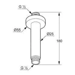 Kludi A-Qa - Brazo De Ducha De Techo 150 Mm, Cromo 6651505-00 -Baño Suministros Tienda 064318af0a29ed0e2c679c5a