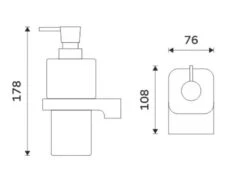 Nimco Maya - Dispensador De Jabón Con Soporte, Cristal Mate/negro MAC 29031H-T-90 -Baño Suministros Tienda 0656eca4cf494955808e4e5d