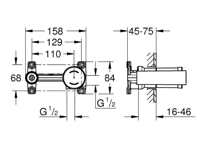 Grohe Cuerpos De Montaje - Cuerpo De Montaje Empotrable Para Grifo 23571000 4 Grohe Cuerpos De Montaje - Cuerpo De Montaje Empotrable Para Grifo 23571000 - Imagen 2