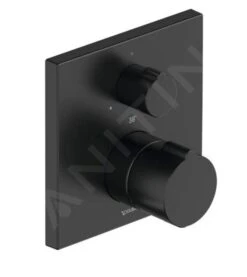 Duravit C.1 - Grifo Termostático Empotrado De Ducha, Negro Mate C14200015046
