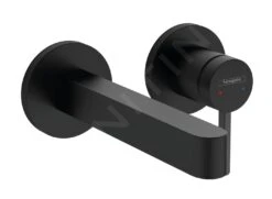 Hansgrohe Finoris - Grifo Empotrado De Lavabo De 2 Orificios, EcoSmart, Negro Mate 76051670