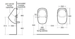 Ideal Standard Connect - Urinario Jasper Morrison, Entrada Oculta, Blanco E621501 -Baño Suministros Tienda 09c116faa39558a9c8767805