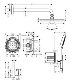 Hansgrohe Raindance S - Conjunto De Ducha 240, Con Termostato ShowerSelect S Empotrado, Cromo 27951000 -Baño Suministros Tienda 0c63625d7cc2eb96cabe7064