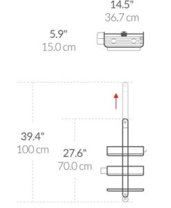Simplehuman Accesorios De Baño - Estante Para Ducha Caddy Plus Colgante, Ajustable, Acero Inoxidable BT1099 -Baño Suministros Tienda 0ea255de9fbdc066dd320f8e
