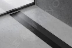 Hansgrohe RainDrain Flex - Canaleta De Ducha Lineal Con Rejilla De Acero Inoxidable 800, Independiente, Acortable, Negro Mate 56044670 -Baño Suministros Tienda 0f2033db2d2551130394b86a 2