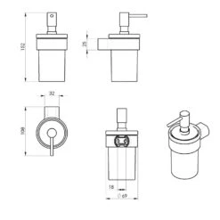 Sapho Accesorios De Baño Gedy - Dispensador De Jabón Con Soporte, Negro Mate/cristal Satinado PI8114 -Baño Suministros Tienda 0fcc7f51402da3ee1a684f88