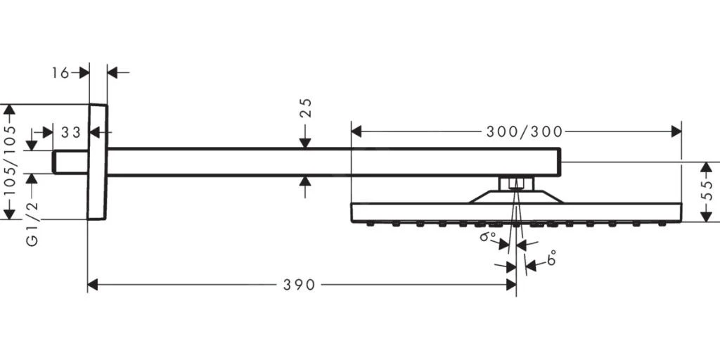 Hansgrohe Raindance E - Rociador De Ducha E 300, EcoSmart 9 L/min, Con Brazo 390 Mm, Cromo 26239000 4 Hansgrohe Raindance E - Rociador De Ducha E 300, EcoSmart 9 L/min, Con Brazo 390 Mm, Cromo 26239000 - Imagen 2