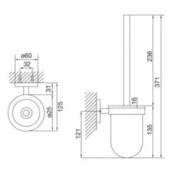Steinberg 650 - Escobilla De WC De Pared Con Soporte, Cristal Blanco/cromo 650 2911 -Baño Suministros Tienda 142f0a2cf737ac08e7086bdc