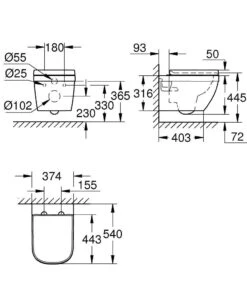 Grohe Euro Ceramic - Inodoro Suspendido Con Asiento Softclose, Rimless, Blanco Alpino 39703000 -Baño Suministros Tienda 1466174f29a74b9e7fd68502
