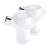 Nimco Bormo - Vaso Para Cepillos De Dientes Con Soporte, Vidrio Opalino/cromo BR X3-58DW-26 -Baño Suministros Tienda 152264ac010b361a95e801e9