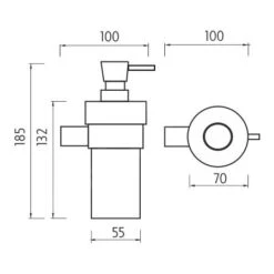 Nimco Nava - Dispensador De Jabón Con Soporte, Mate Negro/cromo/vidrio Opalino NA 28031W -Baño Suministros Tienda 1c6c6469d2c76639d16e9c1d