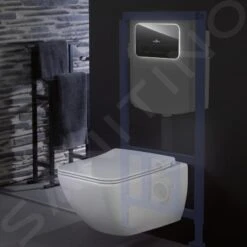 Villeroy & Boch ViConnect - Pulsador De Descarga Con Iluminación LED, Vidrio Brillante Negro 921843RB -Baño Suministros Tienda 1e29b546453be2dec9783c06