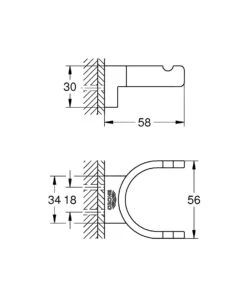 Grohe Selection - Gancho Doble, Níquel Cepillado 41049EN0 -Baño Suministros Tienda 24fdc79b2085956fdd13fa7a
