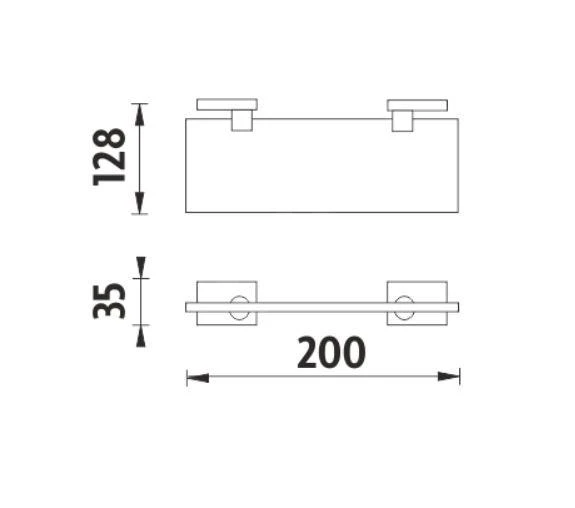 Nimco Keira - Estante, Longitud 200 Mm, Cristal Mate/cromo KE 22091B-20-26 4 Nimco Keira - Estante, Longitud 200 Mm, Cristal Mate/cromo KE 22091B-20-26 - Imagen 2