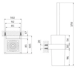 Steinberg 460 - Escobilla De WC De Pared Con Soporte, Cristal Negro/cromo 460 2904 -Baño Suministros Tienda 25dca4427bd25307d0bdde75