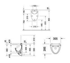 Duravit Urinals - Urinario Fizz, Blanco 0823350000 -Baño Suministros Tienda 335f504419245fb10b5a0649