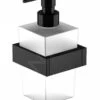 Steinberg 460 - Dispensador De Jabón Con Soporte, Cristal Blanco/negro Mate 460 8001 S -Baño Suministros Tienda 34f78e6a8e4b0f297eb7155c