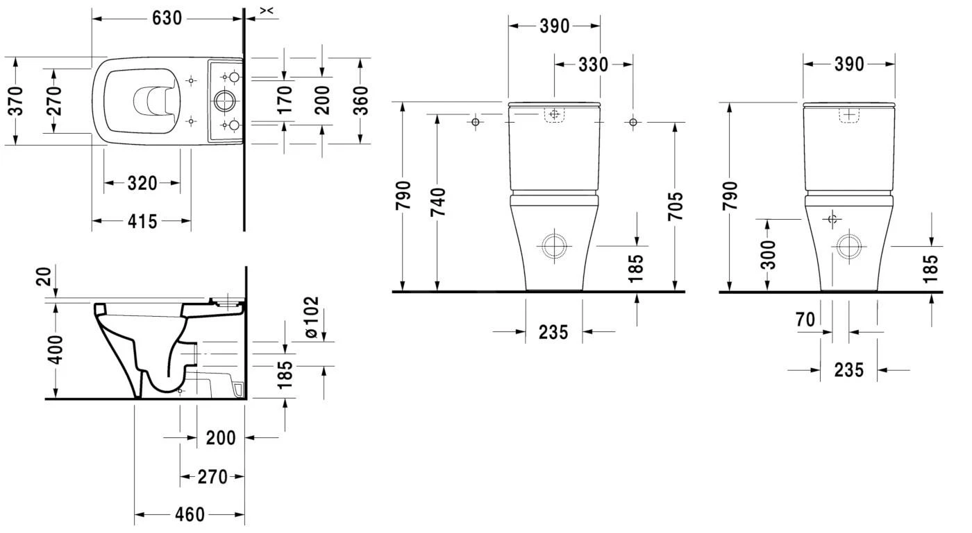 Duravit DuraStyle - Taza De Inodoro Completo, Desagüe Vario, Con HygieneGlaze, Blanco Alpino 2155092000 4 Duravit DuraStyle - Taza De Inodoro Completo, Desagüe Vario, Con HygieneGlaze, Blanco Alpino 2155092000 - Imagen 2