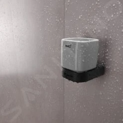 Nimco Nikau - Vaso Para Cepillos De Dientes Con Soporte, Cerámica Blanca/negro Mate NKC 30058K-90 -Baño Suministros Tienda 378e2012be3f34a2079bfa00