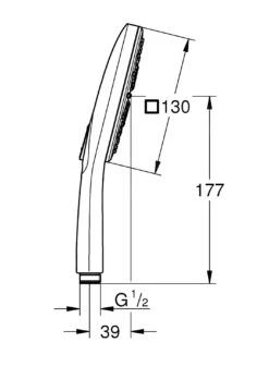 Grohe Rainshower SmartActive Cube - Cabezal De Ducha, 130 9,5 L/min, 3 Chorros, Blanco Luna 26582LS0 -Baño Suministros Tienda 38da1b1738760daf33c9674e