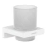 Hansgrohe AddStoris - Vaso Para Cepillos De Dientes Con Soporte, Cristal Mate/blanco Mat 41749700 -Baño Suministros Tienda 3e49ed557ef2d61c750d2b07