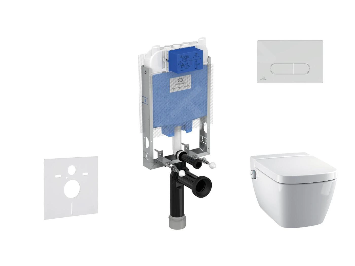 Ideal Standard ProSys - Conjunto De Módulo De Instalación En Pared, Ducha De Bidé Y Asiento TECEone, Pulsador Oleas M1, Rimless, SoftClose, Cromo Mate ProSys80M SP131 3 Ideal Standard ProSys - Conjunto De Módulo De Instalación En Pared, Ducha De Bidé Y Asiento TECEone, Pulsador Oleas M1, Rimless, SoftClose, Cromo Mate ProSys80M SP131