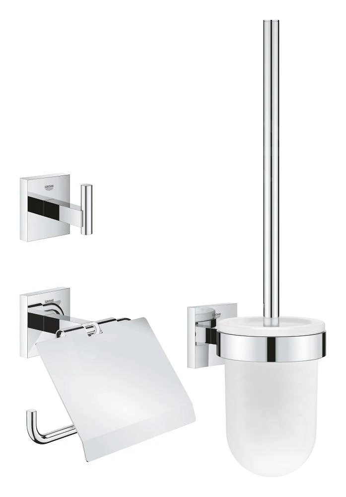Grohe QuickFix Start Cube - Set De Accesorios De WC 3 En 1, Cromo 41123000 3 Grohe QuickFix Start Cube - Set De Accesorios De WC 3 En 1, Cromo 41123000