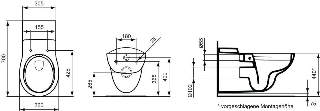 Ideal Standard Contour 21 - Inodoro Suspendido Para Personas Discapacitadas, Rimless, Blanco S306901 4 Ideal Standard Contour 21 - Inodoro Suspendido Para Personas Discapacitadas, Rimless, Blanco S306901 - Imagen 2