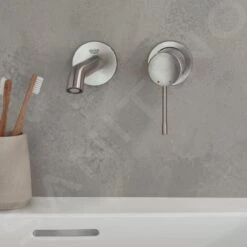 Grohe Essence - Grifo De Lavabo Empotrado M, Instalación 2 Orificios, Supersteel 19408DC1 -Baño Suministros Tienda 484da0b9119d0681dfaa00e5