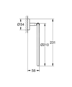 Grohe BauCosmopolitan - Toallero, Cromo 40460001 -Baño Suministros Tienda 48ed014545d72745e930fd54