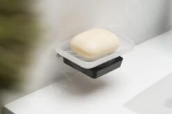 Sapho Zen - Jabonera Con Soporte, Vaso Opalino/negro 166459 -Baño Suministros Tienda 4b2d8c7ff2cec59dda9923de