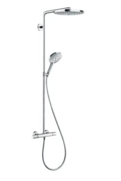 Hansgrohe Raindance Select S - Conjunto De Ducha Con Termostato, 240 Mm, 2 Chorros, Blanco/cromo 27129400
