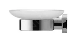Duravit D-Code - Jabonera Con Soporte, Izquierda, Vidrio Lechoso/cromo 0099171000