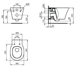 Ideal Standard Connect Air - Inodoro Suspendido, AquaBlade, Negro E0054V3 -Baño Suministros Tienda 5b07443e3af65450c6e02015