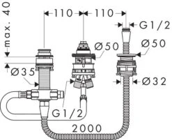 Hansgrohe Cuerpos De Montaje - Cuerpo Básico Para Instalación De 3 Orificios En Borde De Bañera 13439180 -Baño Suministros Tienda 5b82c11fe2d79dd3a982d4fb