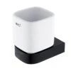 Nimco Nikau - Vaso Para Cepillos De Dientes Con Soporte, Cerámica Blanca/negro Mate NKC 30058K-90