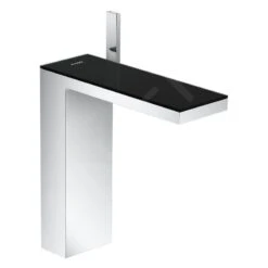 Axor MyEdition - Grifo De Lavabo Con Desagüe Push-Open, Cromo/vidrio Negro 47020600