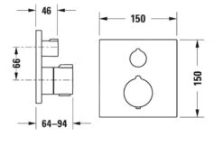 Duravit C.1 - Grifo Termostático Empotrado De Ducha, Para 2 Dispositivos, Negro Mate C14200013046 -Baño Suministros Tienda 6347414dd6feb555f8080a2e
