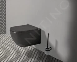 Ideal Standard IOM - Escobilla De WC Mural, Negro/cristal Satinado A9119XG -Baño Suministros Tienda 64b18c87e440b8ece61dbcdc