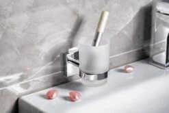 Sapho X-SQUARE - Vaso Con Soporte, Vidrio/cromo XQ903 -Baño Suministros Tienda 696a66f55a48b97ed0e0bd1c