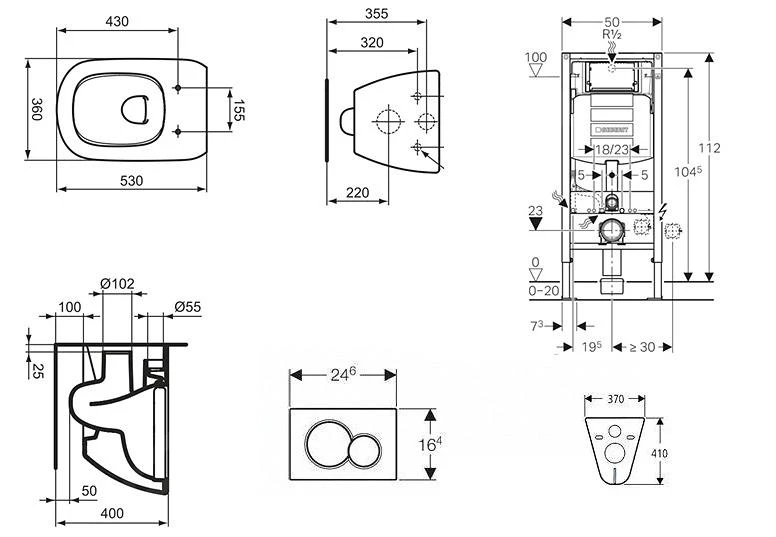 Geberit Duofix - Módulo Para Inodoro Suspendido Con Pulsador Sigma20, Blanco/cromo Brillante + Ideal Standard Tesi - WC Y Asiento 111.300.00.5 NF4 4 Geberit Duofix - Módulo Para Inodoro Suspendido Con Pulsador Sigma20, Blanco/cromo Brillante + Ideal Standard Tesi - WC Y Asiento 111.300.00.5 NF4 - Imagen 2