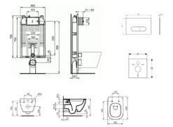 Ideal Standard ProSys - Conjunto De Módulo De Instalación Empotrado, Inodoro Y Asiento Tesi, Pulsador Oleas M1, Rimless, SoftClose, Blanco ProSys80M SP82 -Baño Suministros Tienda 6db30382cce7ad39b9bcdb8e 1