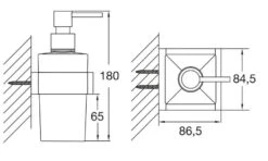 Steinberg 460 - Dispensador De Jabón Con Soporte, Cristal Blanco/negro Mate 460 8001 S -Baño Suministros Tienda 784d05d69e9ccc376816cbd7