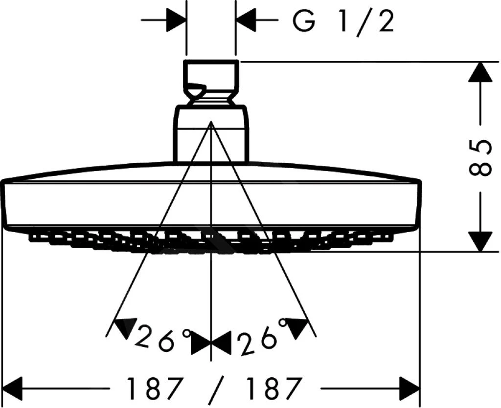Hansgrohe Croma Select E - Rociador De Ducha, 180 Mm, 2 Chorros, Cromo 26524000 4 Hansgrohe Croma Select E - Rociador De Ducha, 180 Mm, 2 Chorros, Cromo 26524000 - Imagen 2