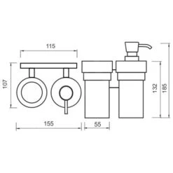 Nimco Keira - Dispensador De Jabón Y Vaso Con Soporte, Cerámica Blanca/cromo KE 2205831KN-26 -Baño Suministros Tienda 7d704789d2d01cb1a915d873