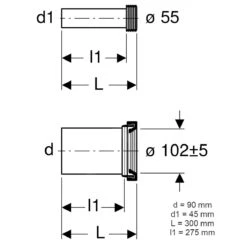 Geberit Accesorios - Conjunto De Conexión De Desagüe Para Inodoro Suspendido 152.441.46.1 -Baño Suministros Tienda 811cf202bc36a5f060ef54de
