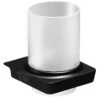 Sapho Zen - Vaso Para Cepillos De Dientes Con Soporte, Cristal Opaco/negro 166442 -Baño Suministros Tienda 88c03b385d6e700c384ea272