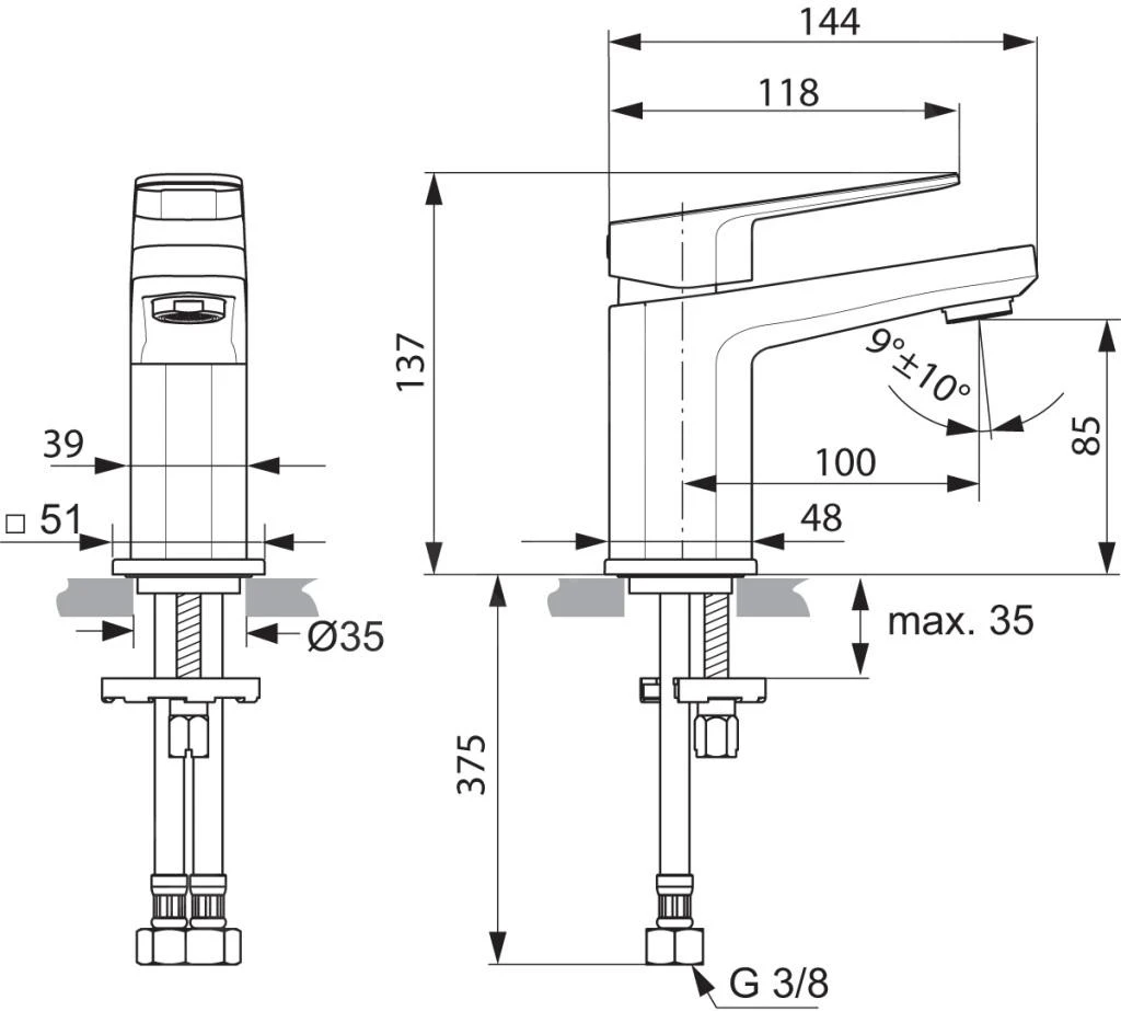 Ideal Standard Tonic II - Grifo De Lavabo Piccolo, Cromo A6331AA 4 Ideal Standard Tonic II - Grifo De Lavabo Piccolo, Cromo A6331AA - Imagen 2
